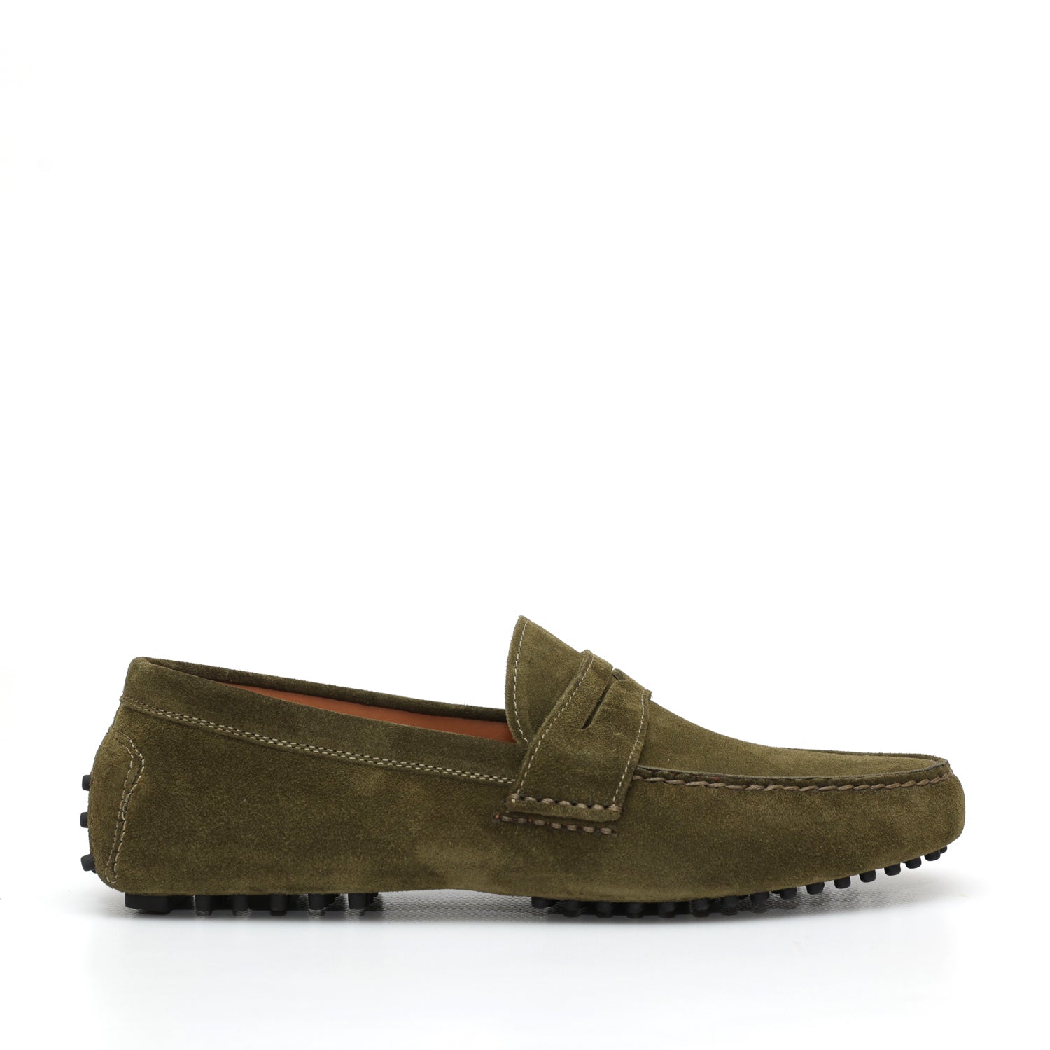 Men's olive green suede loafers-made in Italy PIANIGIANI Men's olive green suede loafers-made in Italy PIANIGIANI