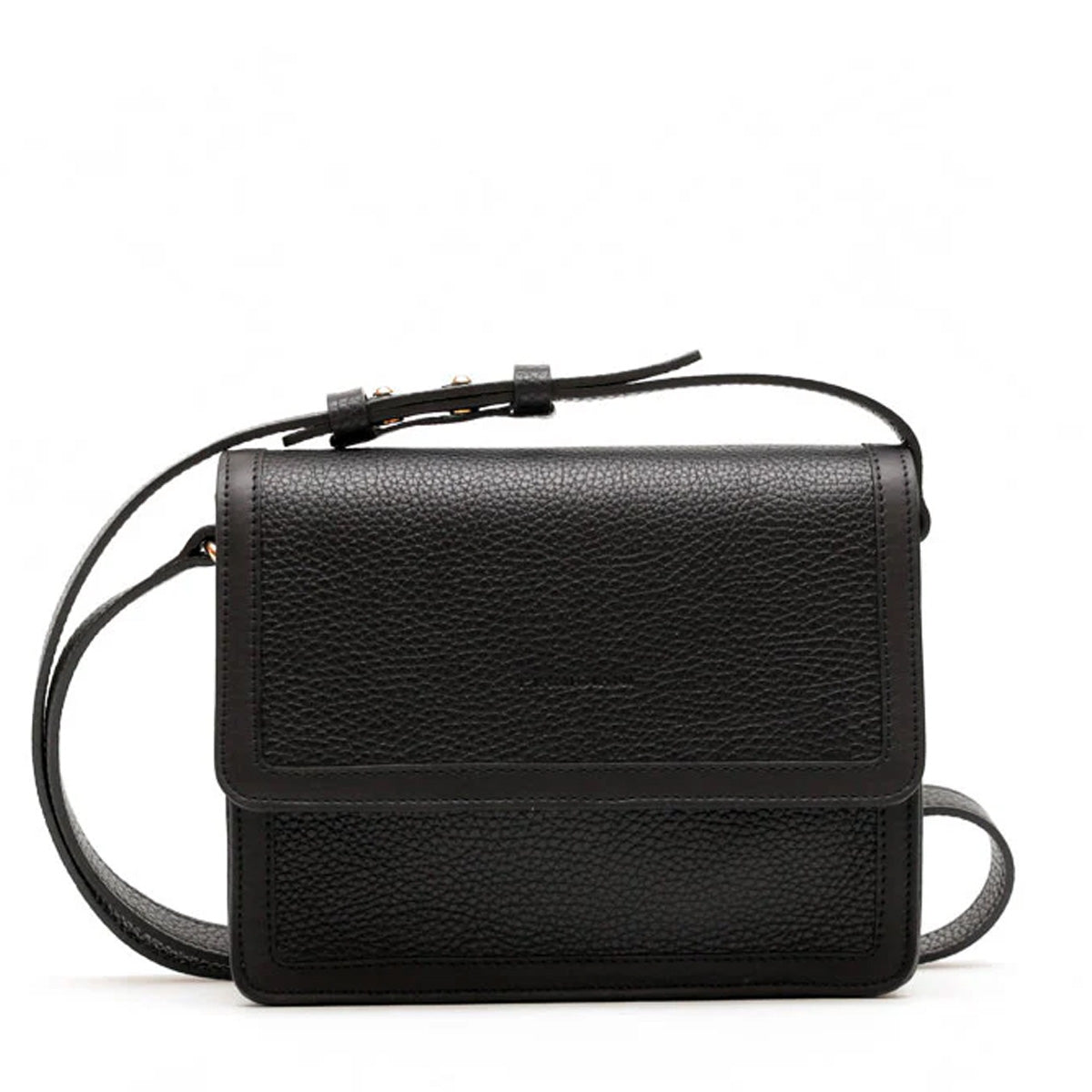 Cara bag in hammered leather, black color – PIANIGIANI