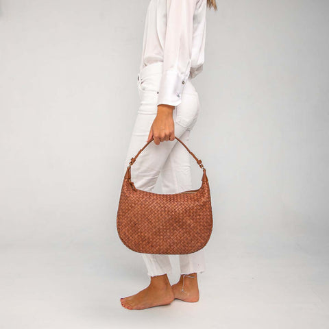 Alba in Brown Woven Leather