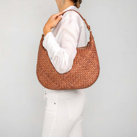 Alba in Brown Woven Leather
