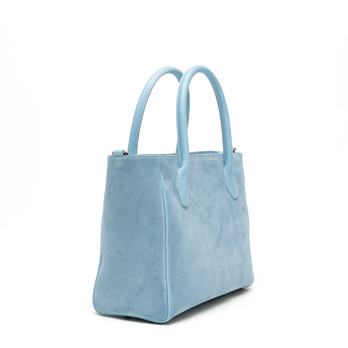 L dark blue suede shopper bag