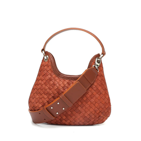 Mini Lou in pelle marrone