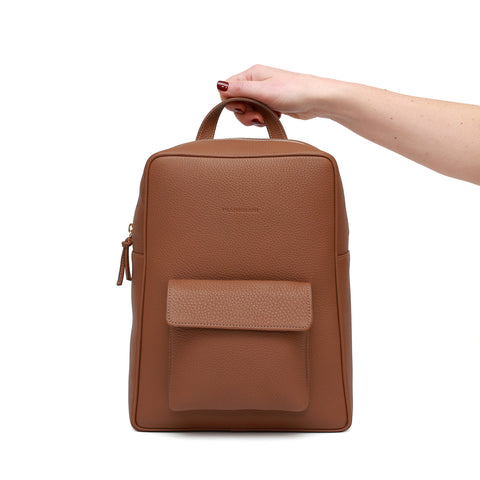 Zaino in pelle tortora