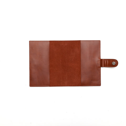 Agenda media in pelle marrone