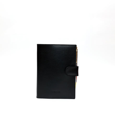 Agenda media in pelle nera