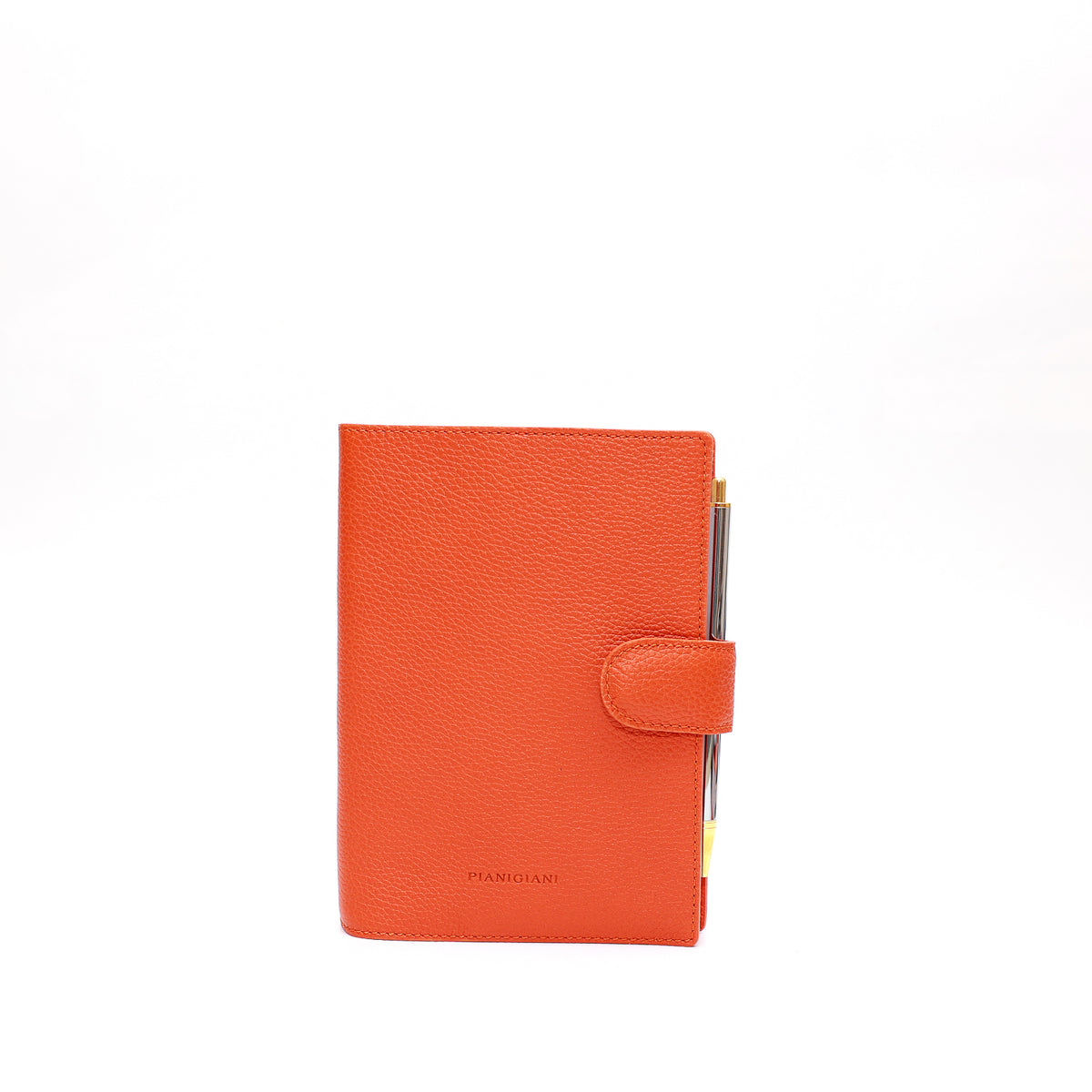 Agenda media in pelle arancio