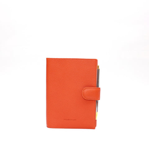 Agenda media in pelle arancio