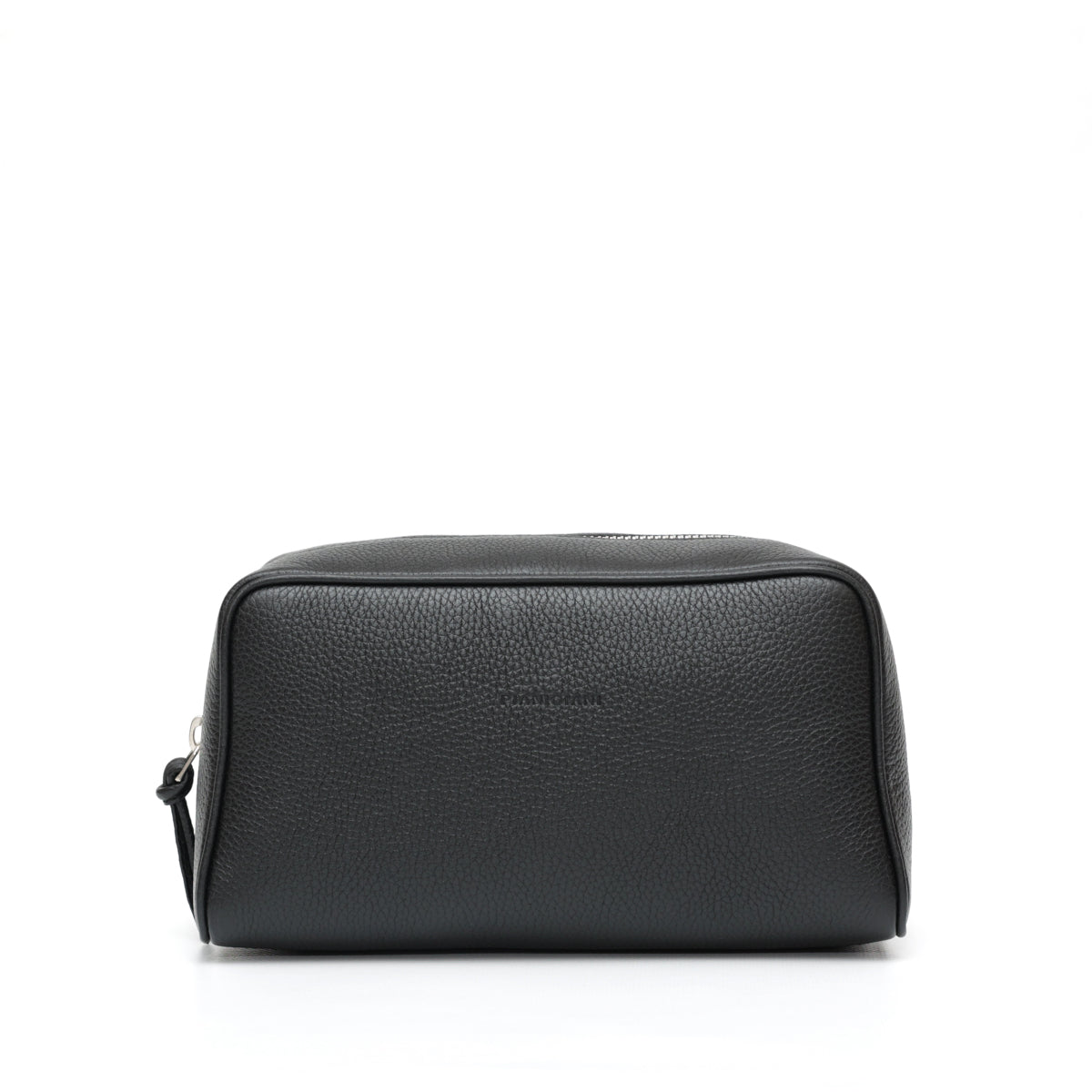 Ball grande  in pelle martellata nero, pochette da viaggio e per uso quotidiano, realizzata da Pianigiani Bags.