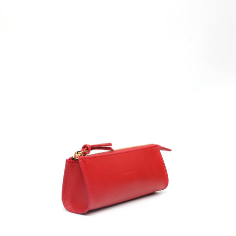 Beauty in pelle liscia rossa,prodotta da Pianigiani Bags.