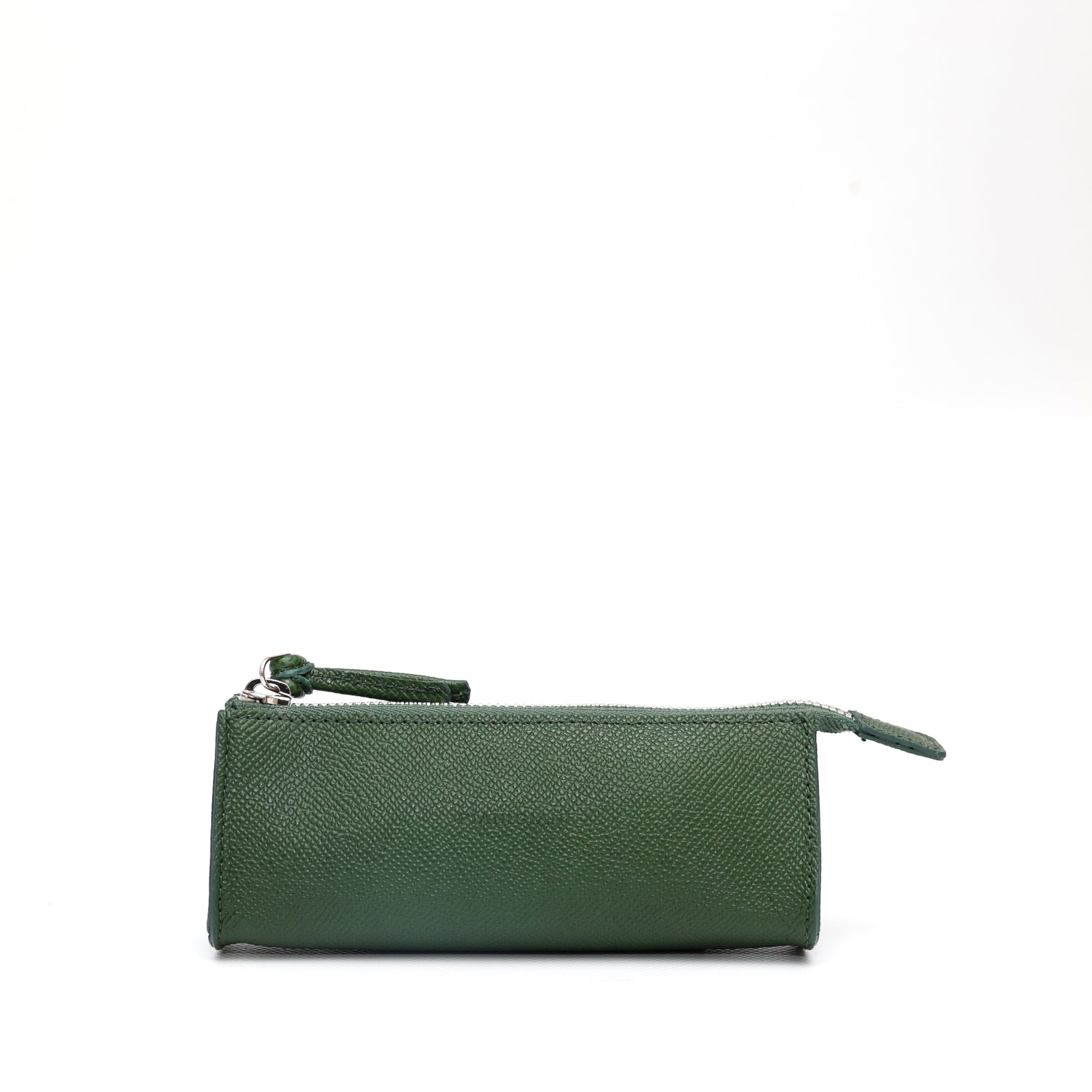 Beauty in pelle martellata verde, prodotta da Pianigiani Bags.