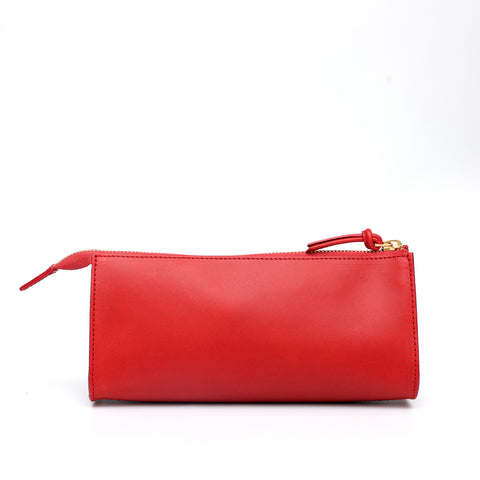 Beauty in pelle liscia rossa, prodotta da Pianigiani Bags.