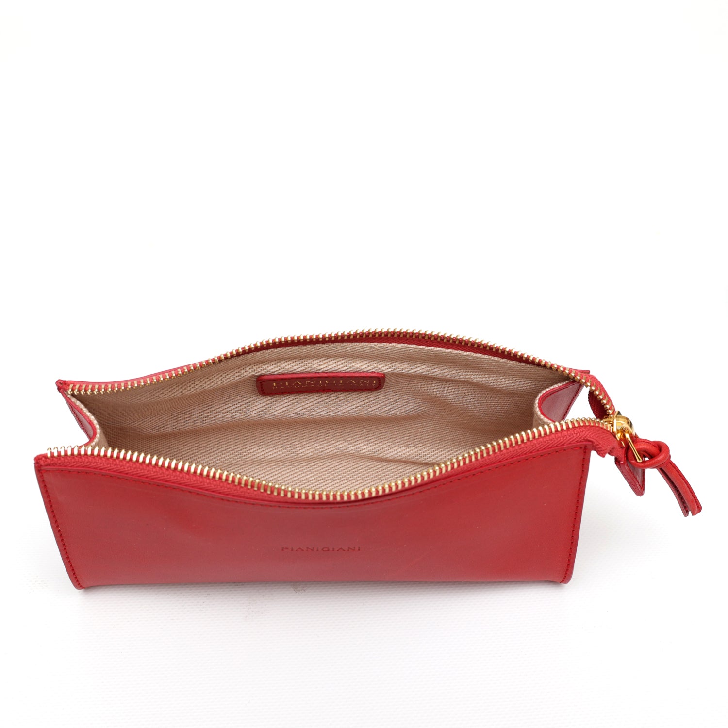 Bella Smooth Leather Pouch in Red Made in Italy – PIANIGIANI