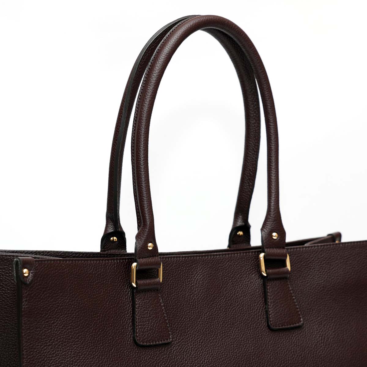 Lady bag borsa da donna a spalla in pelle marrone scuro con doppi manici più tracolla fatta da Pianigiani Bags