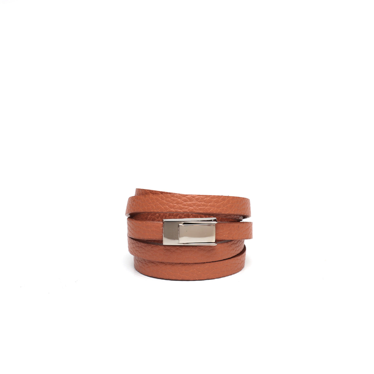 Bracciale multigiro in pelle caramello, prodotto da Pianigiani bags