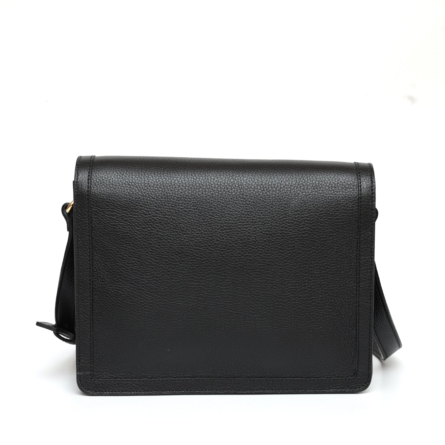 Cara bag grande, borsa da donna a tracolla in pelle martellata nera, prodotta da Pianigiani Bags.