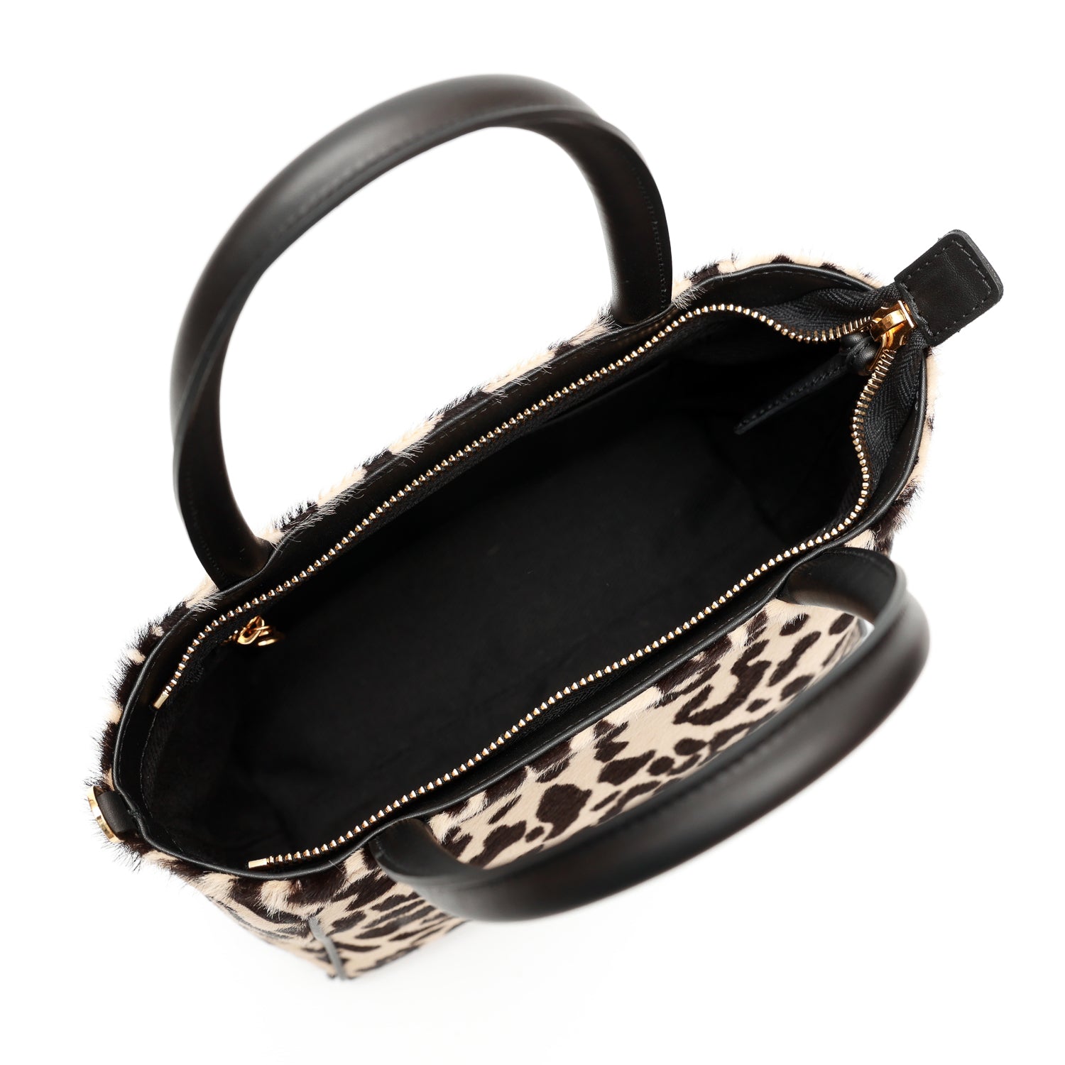 Charlotte piccola, borsa in pelle maculata con lacci a mano e tracolla removibile, prodotta da Pianigiani Bags.