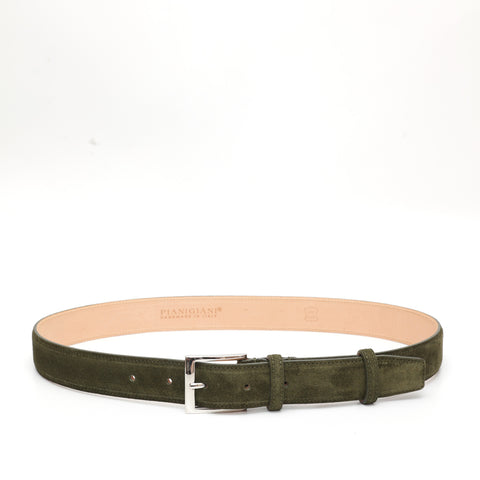 Belt in olive green suede
