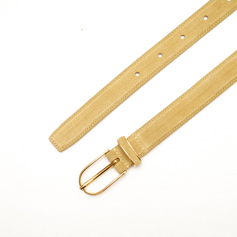 Cintura da donna in pelle scamosciata color beige