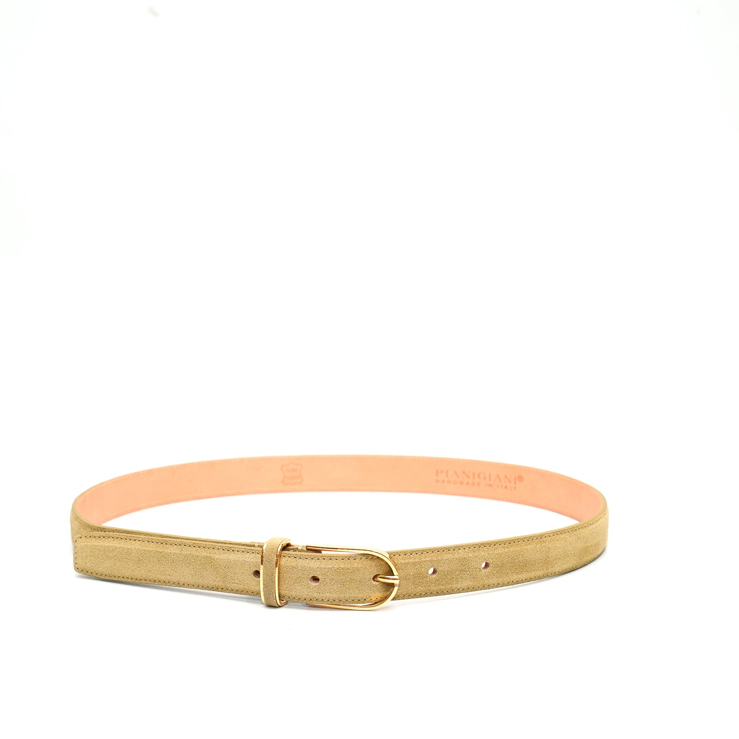 Cintura da donna in pelle scamosciata color beige