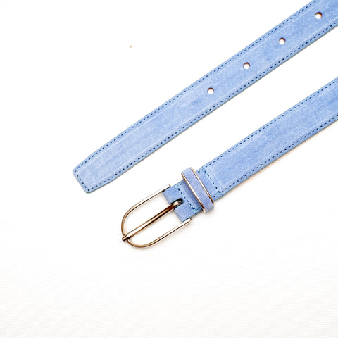 Cintura da donna in pelle scamosciata color lavanda