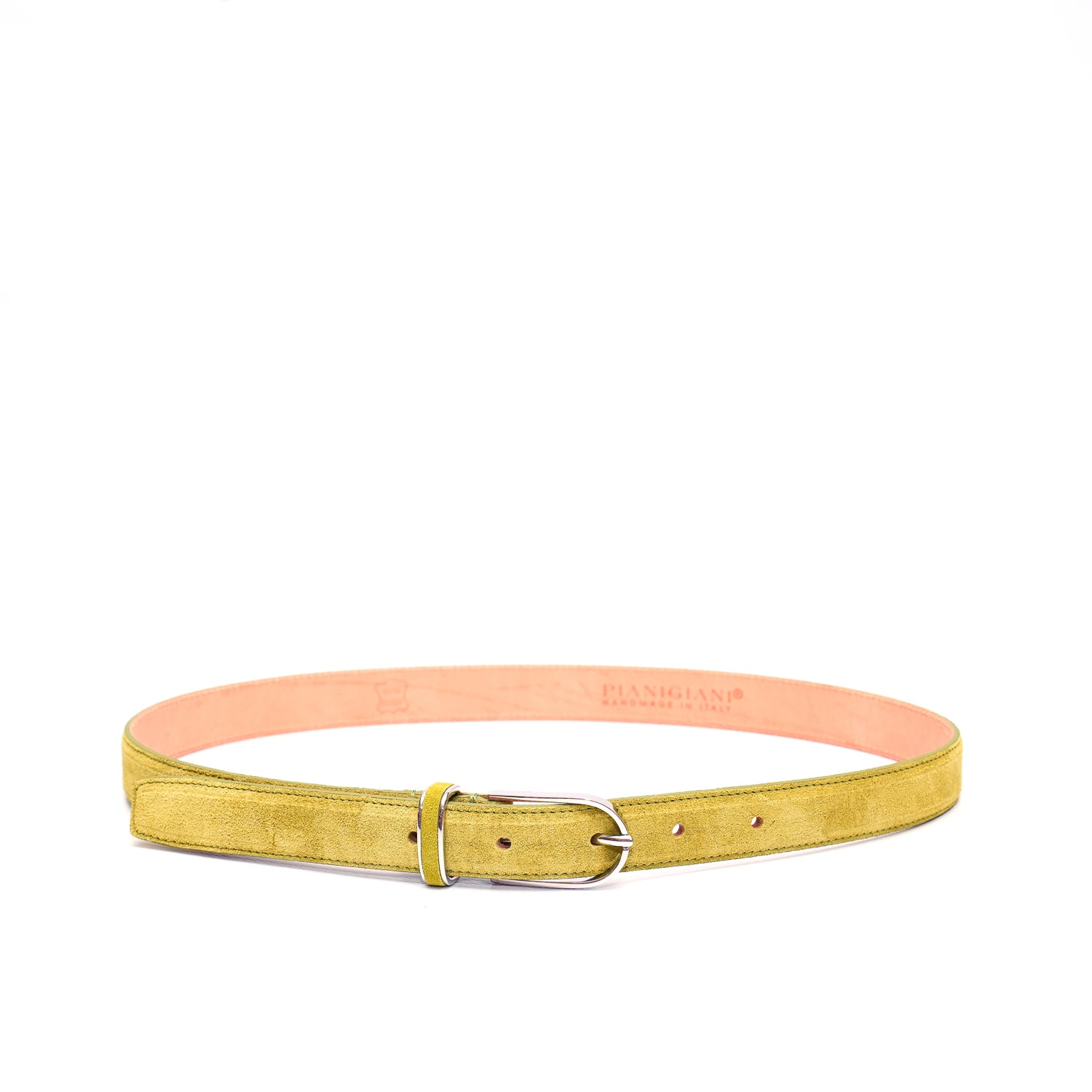 Cintura da donna in pelle scamosciata color lime