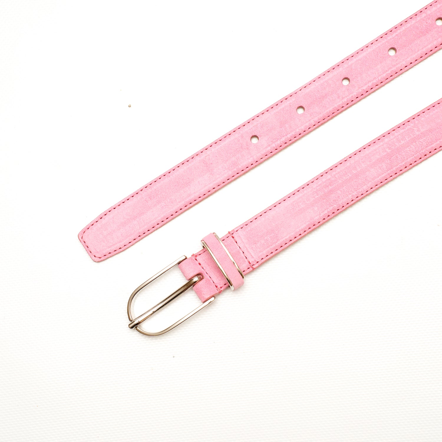Cintura da donna in pelle scamosciata color rosa