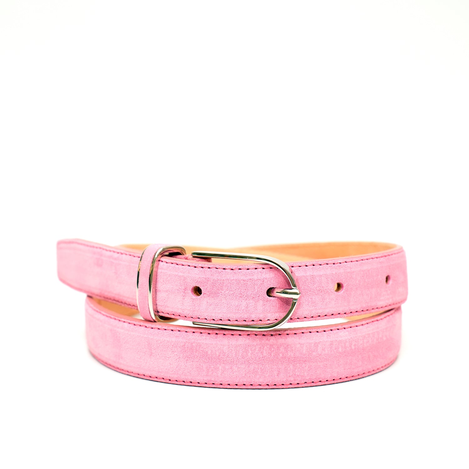 Cintura da donna in pelle scamosciata color rosa