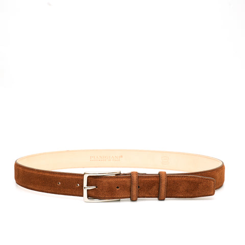 Cintura uomo in pelle scamosciata marrone, prodotta da Pianigiani bags