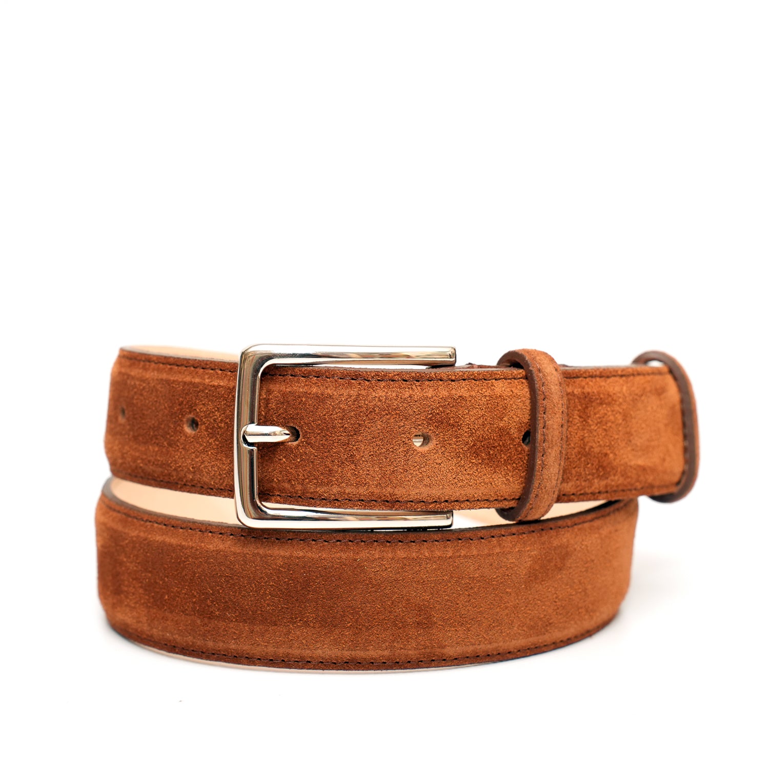 Cintura uomo in pelle scamosciata marrone, prodotta da Pianigiani bags