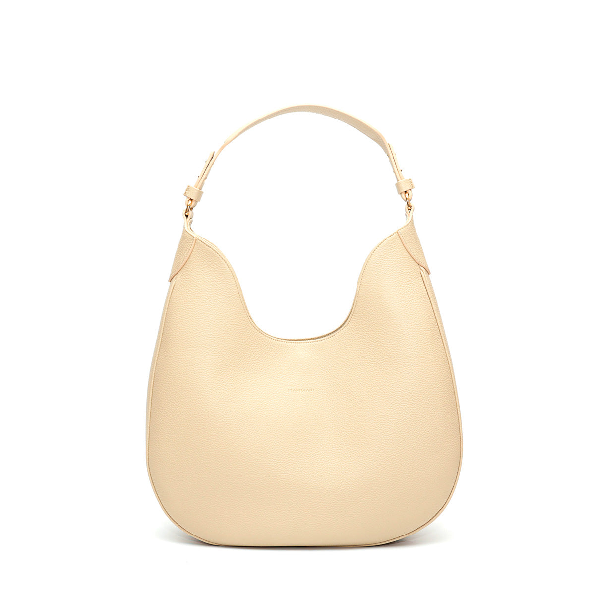 Cloe, borsa in pelle martellata beige, prodotta da Pianigiani.