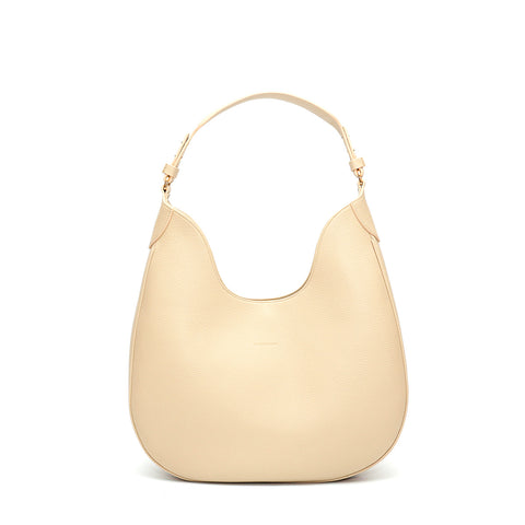 Cloe, borsa in pelle martellata beige, prodotta da Pianigiani.