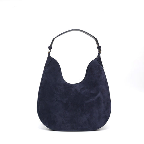 Cloe, borsa in pelle scamosciata blu, prodotta da Pianigiani.