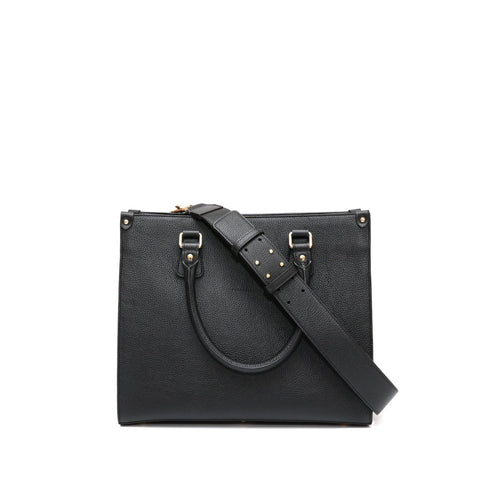 Lady bag S, borsa da donna a mano con tracolla in pelle martellata nera, realizzata da Pianigiani Bags.