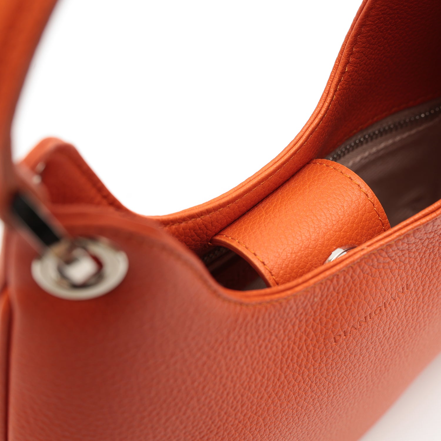Mini Lou - borsa da donna in pelle arancio, modello a mano con tracolla by Pianigiani