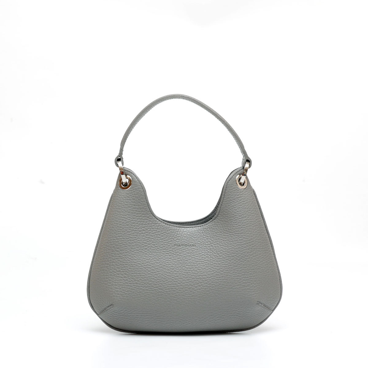 Mini  Lou bag - borsa da donna in pelle grigia, modello a mano con tracolla by Pianigiani