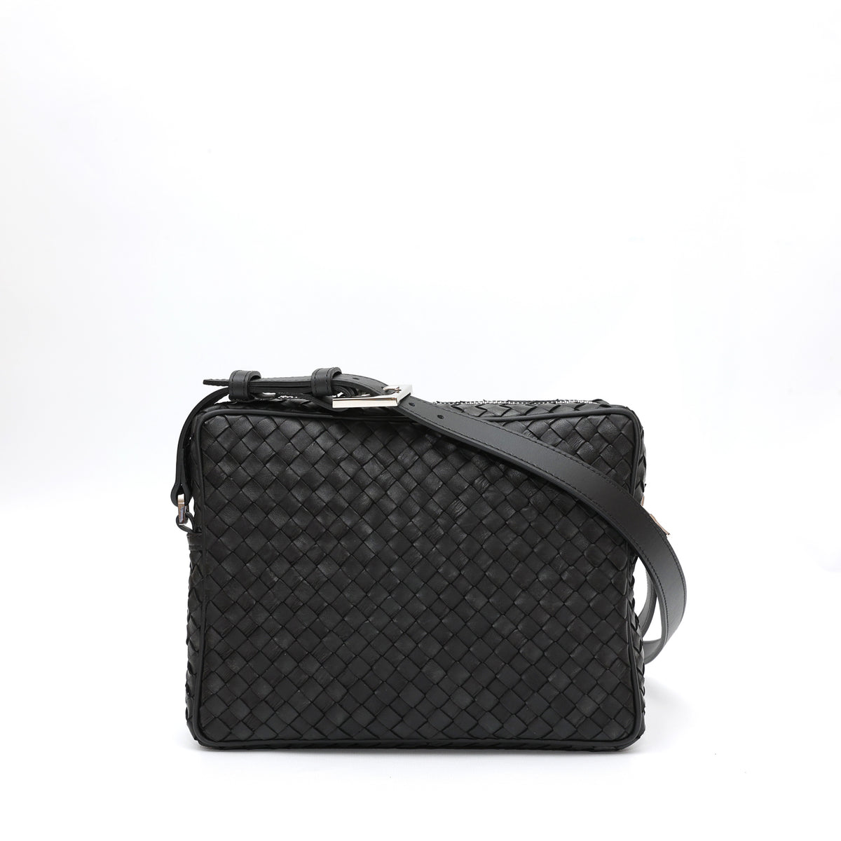 Miss large in black leather
