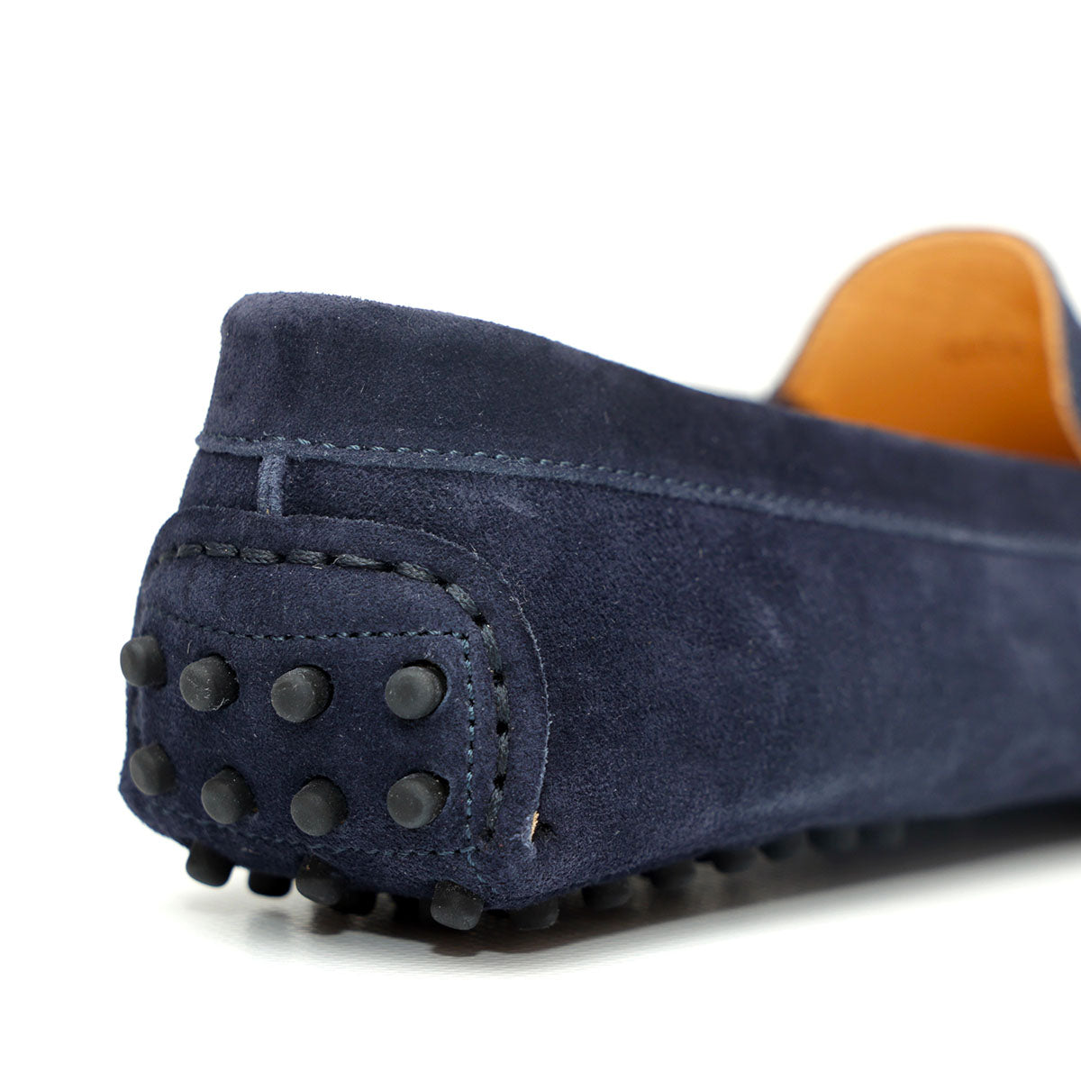 Mocassino da donna in pelle scamosciata blu, fatto a mano presso Pianigianibags