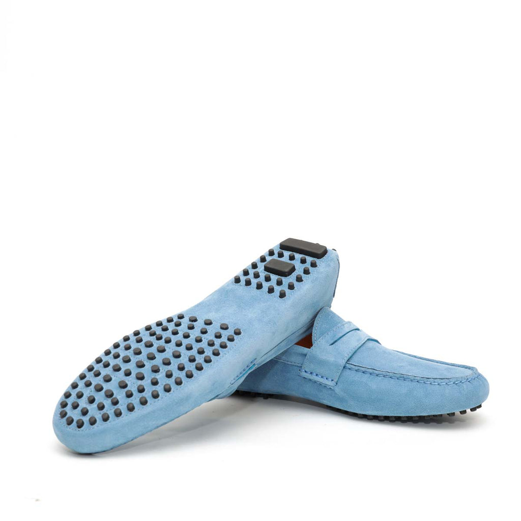 Pantofole Mocassino Uomo In Ecopelle Scamosciata, Foderate In Pelliccia Sintetica, Suola In Gomma, Taglie 40-45, Antiscivolo, Blu E Grigio