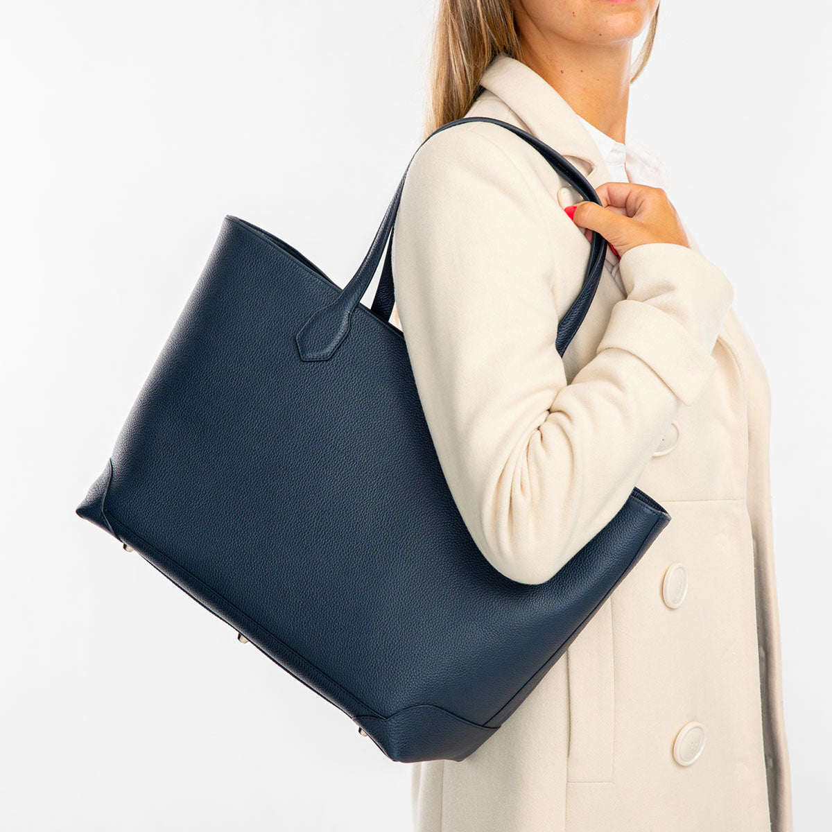 My bag, borsa da donna in pelle blu, Pianigiani