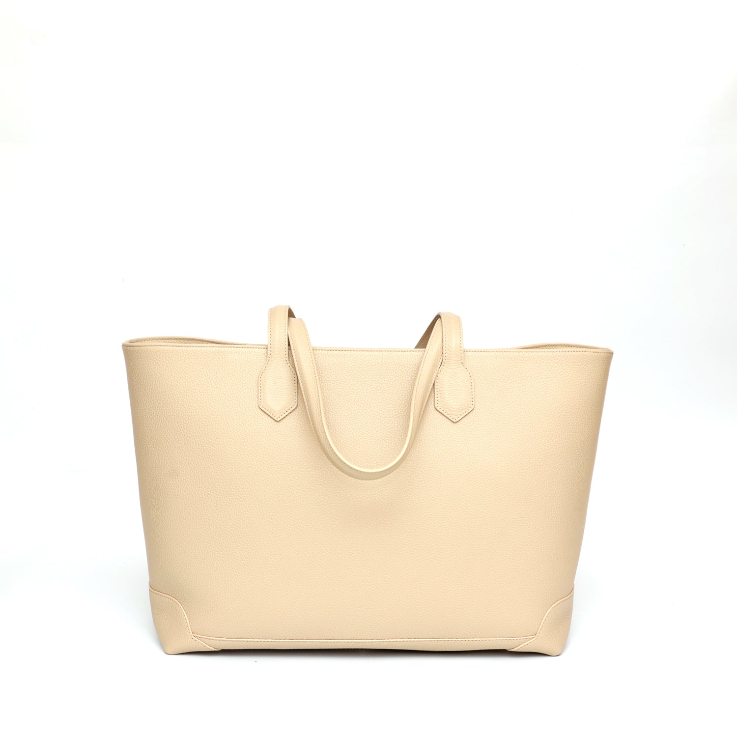 My bag, borsa da donna in pelle beige, da portare a mano o a spalla, realizzata artigianalmente da Pianigiani Bags.