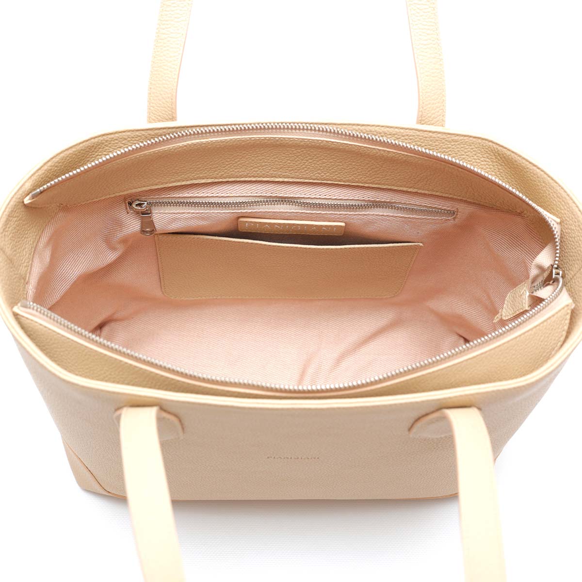 My bag piccola, borsa da donna in pelle beige, Pianigiani