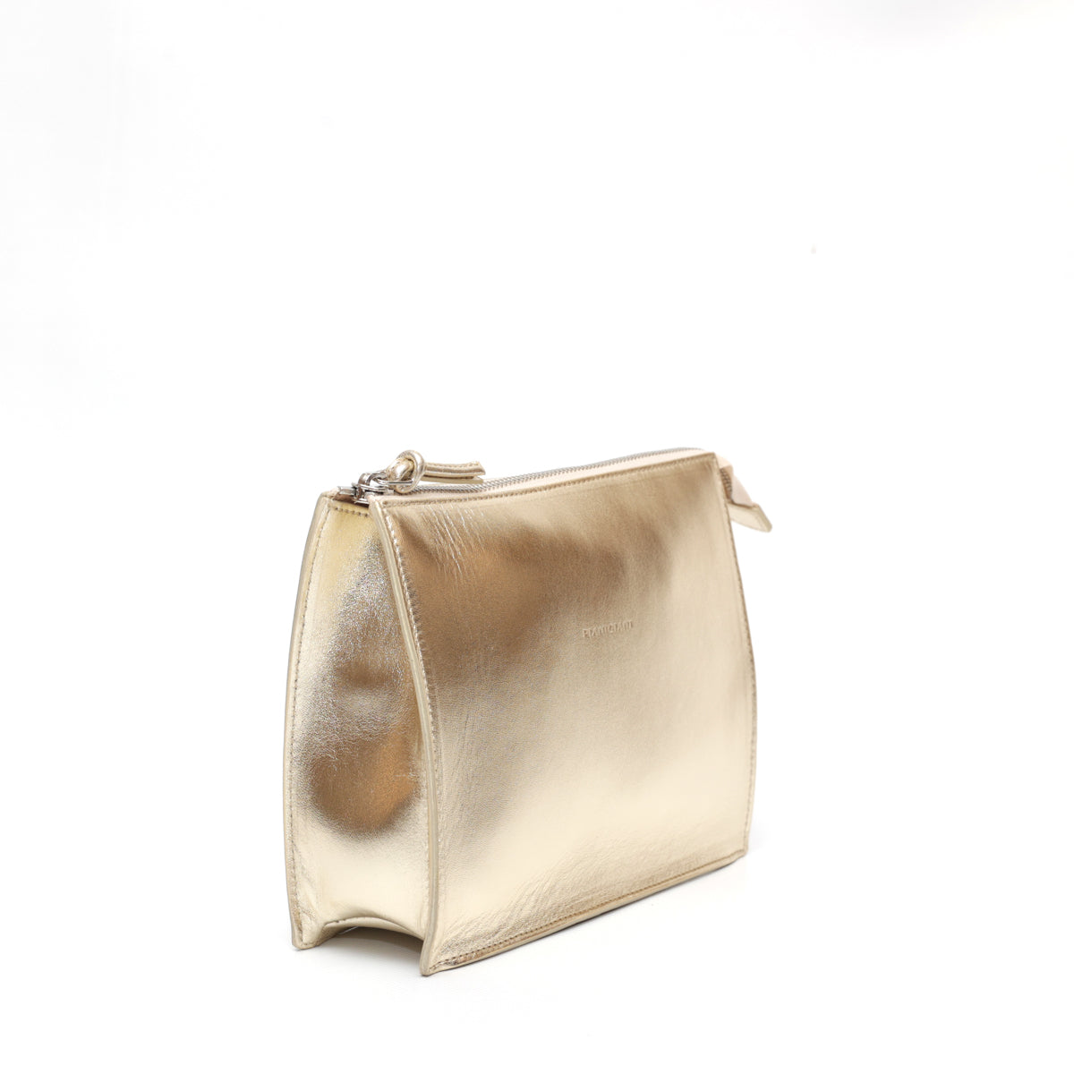 Pocket media in pelle liscia oro, pochette da viaggio e per uso quotidiano, realizzata da Pianigiani Bags.