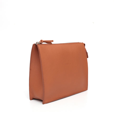 Pocket grande in pelle caramello