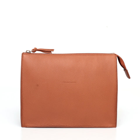 Pocket grande in pelle caramello