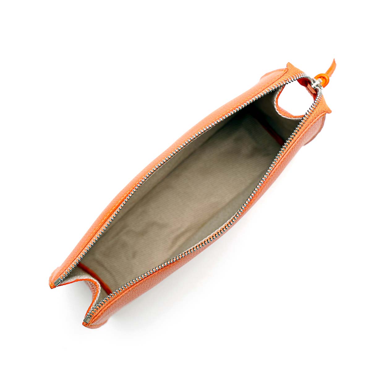 Pocket large in pelle martellata arancio prodotta da Pianigiani bags