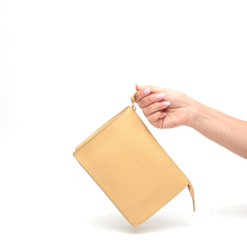 Pocket media in pelle burro
