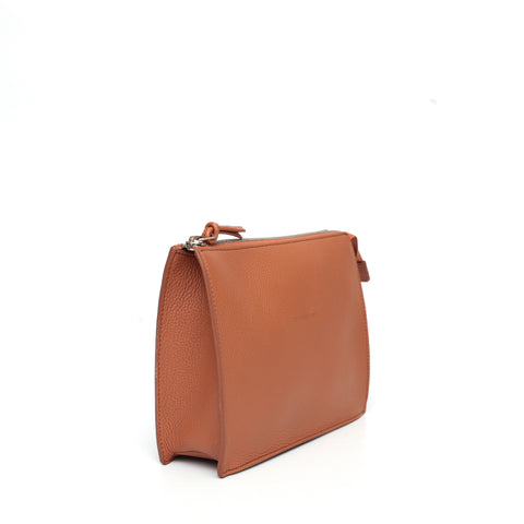Pocket media in pelle caramello