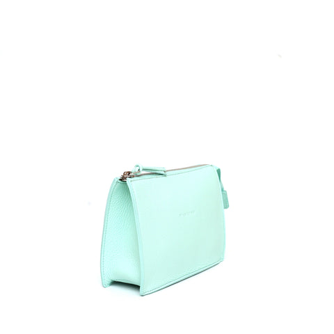 Small pocket in aquamarine leather