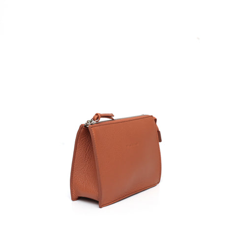 Pocket piccola in pelle caramello