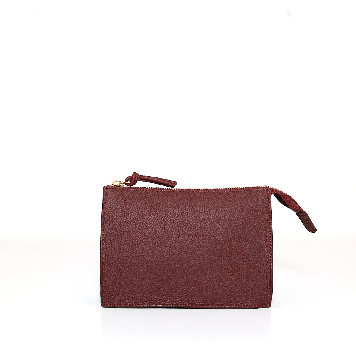 Pocket piccola in pelle martellata mosto pochette da viaggio e per uso quotidiano, realizzata da Pianigiani Bags.